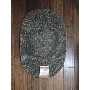 New Vintage Longaberger Oval Rug-Braided Imperial Stripe 20x30" Green